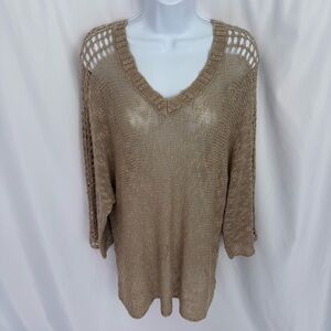 Cato Tan Loose Knit Top Size X-Large